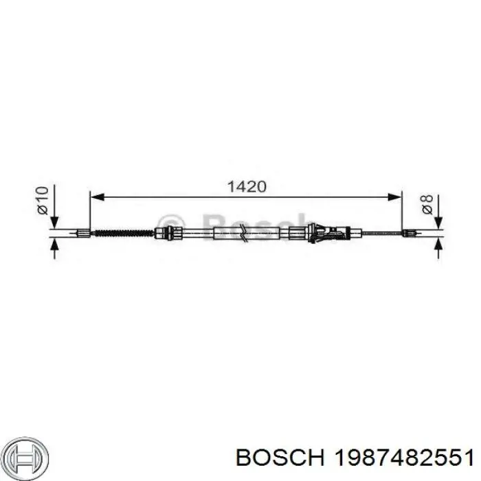 Трос ручного гальма задній, правий/лівий Bosch 1987482551 ціна, від 25.86 USD