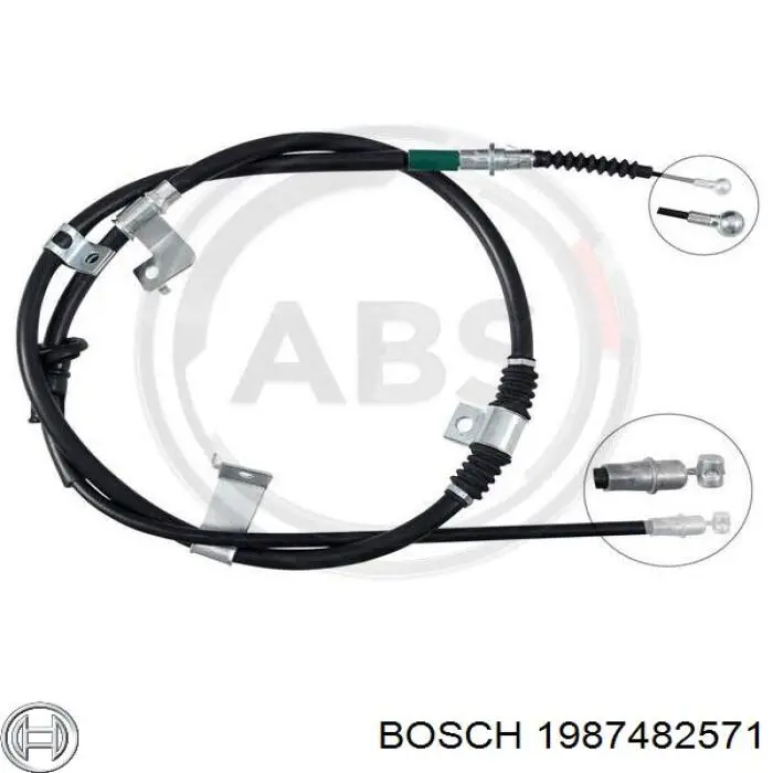1987482571 Bosch Трос ручного гальма задній, правий