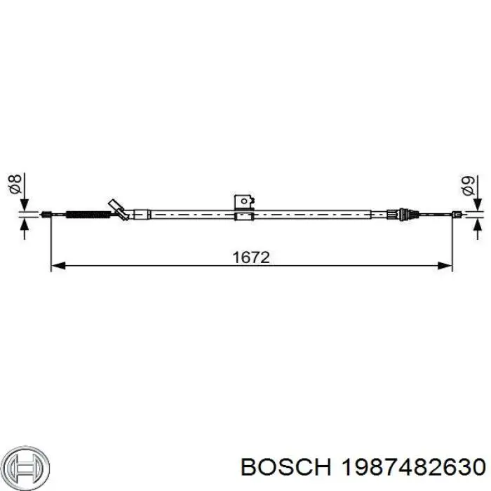 Трос стоянкового гальма задній лівий Bosch 1987482630 ціна, від 23.94 USD