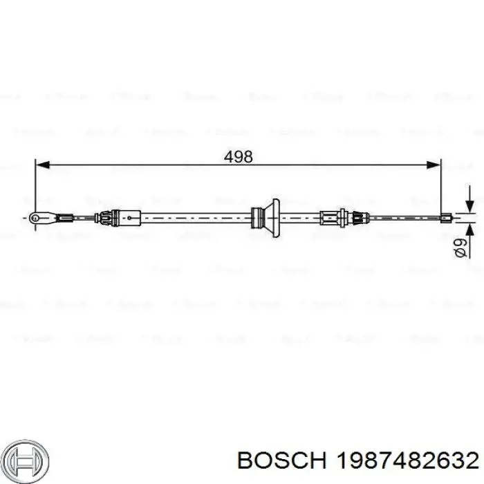 Трос стоянкового гальма передній Bosch 1987482632 ціна, від 11.48 USD