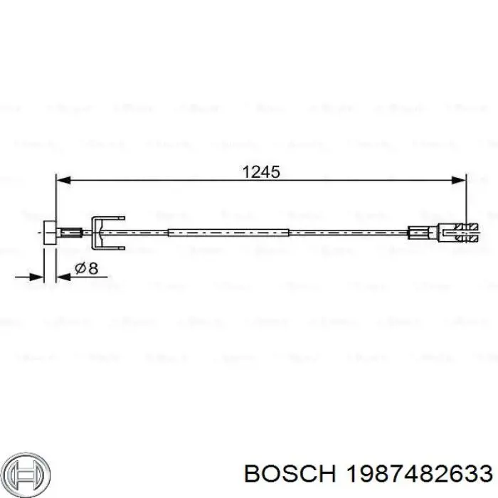 Трос стоянкового гальма проміжний Bosch 1987482633 ціна, від 467.5 UAH