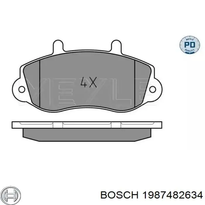 Купити 1987482634 Bosch Трос ручного гальма, проміжний