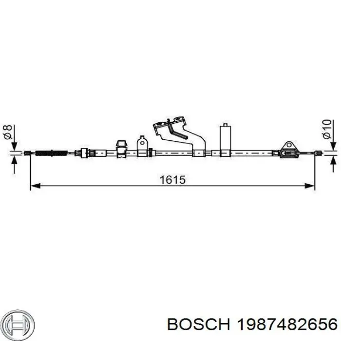 Трос стоянкового гальма задній лівий Bosch 1987482656 ціна, від 24.85 USD