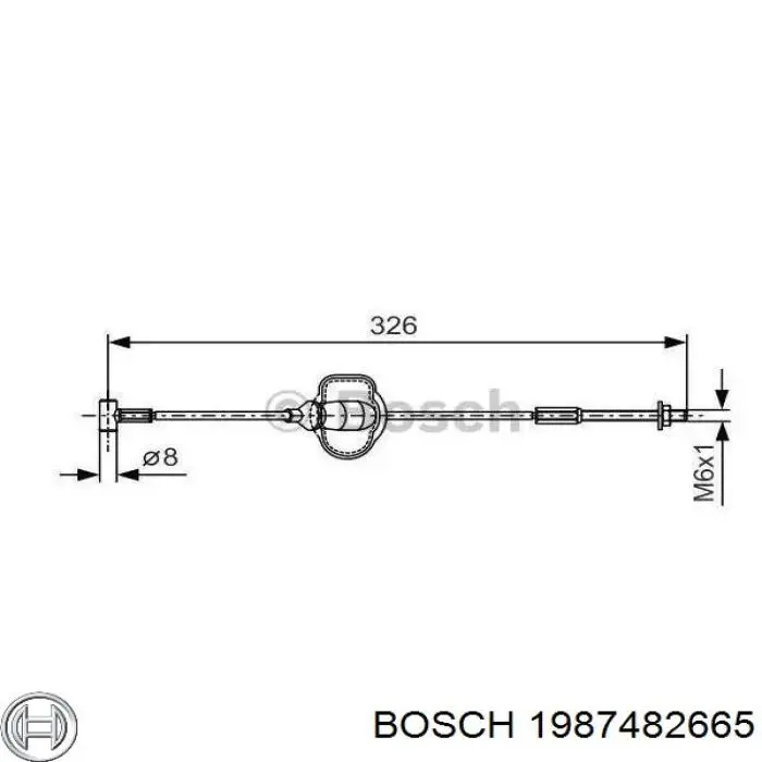 Купити 1987482665 Bosch Трос ручного гальма задній, правий/лівий