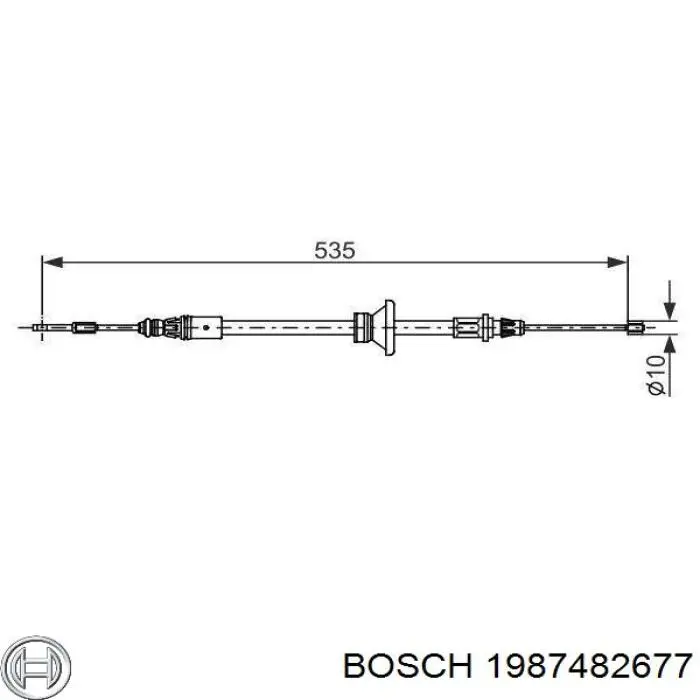 Трос ручника передній Renault (RVI) 365309980R