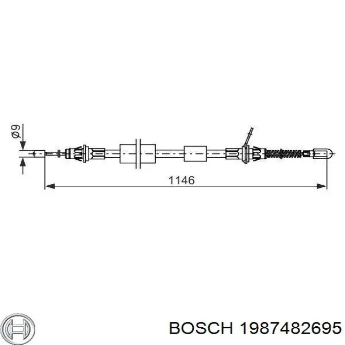 Трос ручника задній правий Japan Parts BC926R