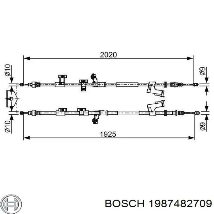 Купити 5205599 Ford Трос ручного гальма задній, правий/лівий