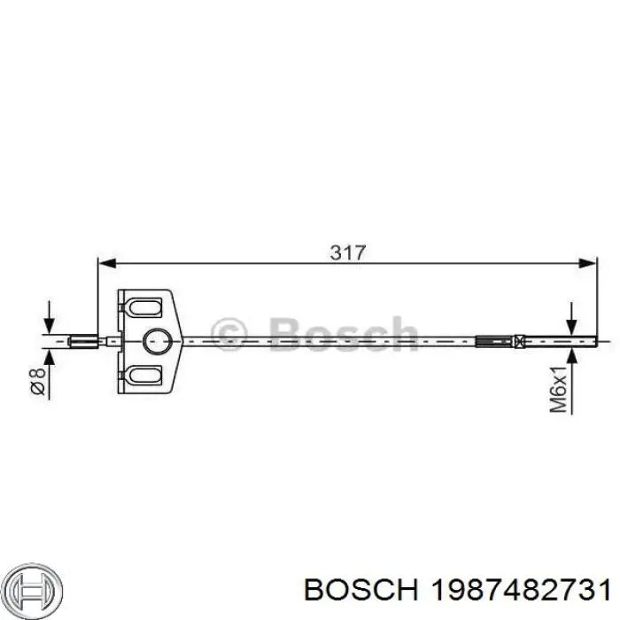 Трос стоянкового гальма задній лівий Bosch 1987482731 ціна, від 26.95 USD