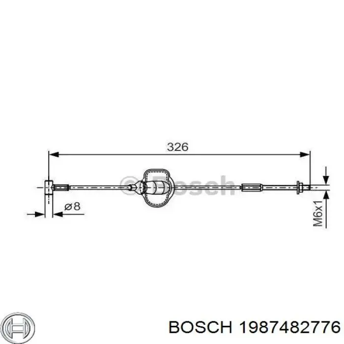 1987482776 Bosch трос ручного гальма задній, правий/лівий