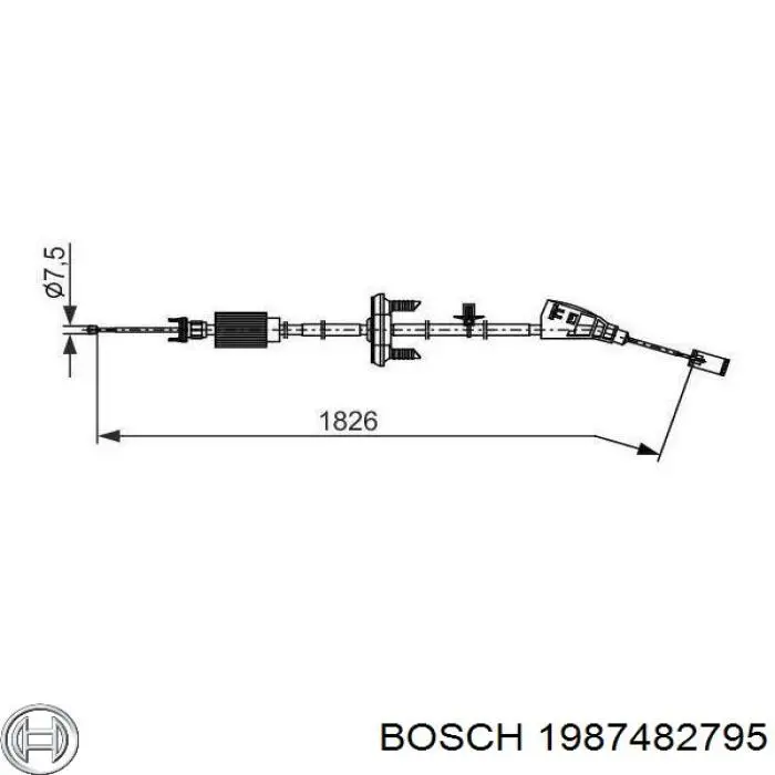 1987482795 Bosch Трос ручного гальма передній