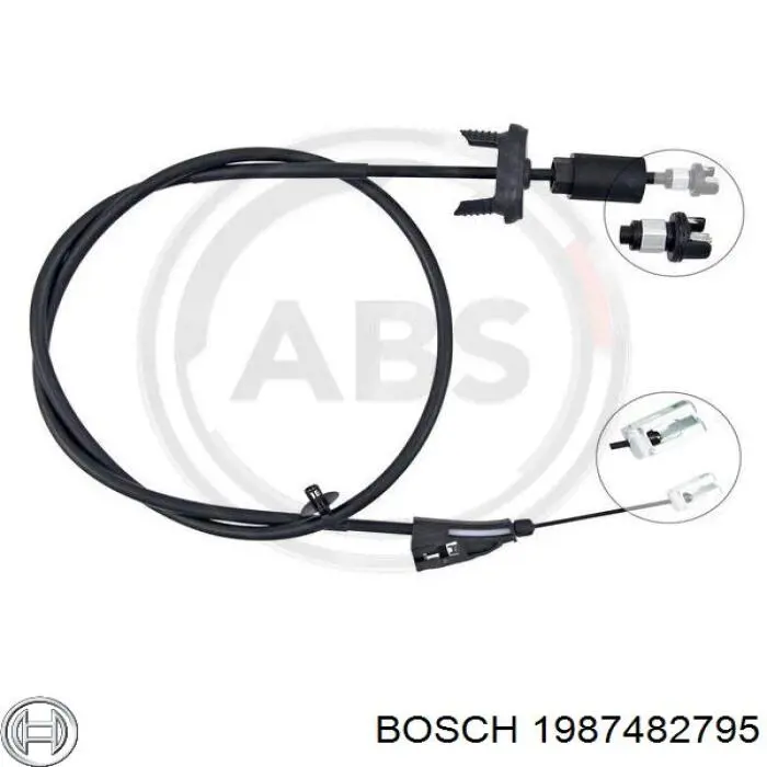 Трос стоянкового гальма передній Bosch 1987482795 ціна, від 39.84 USD