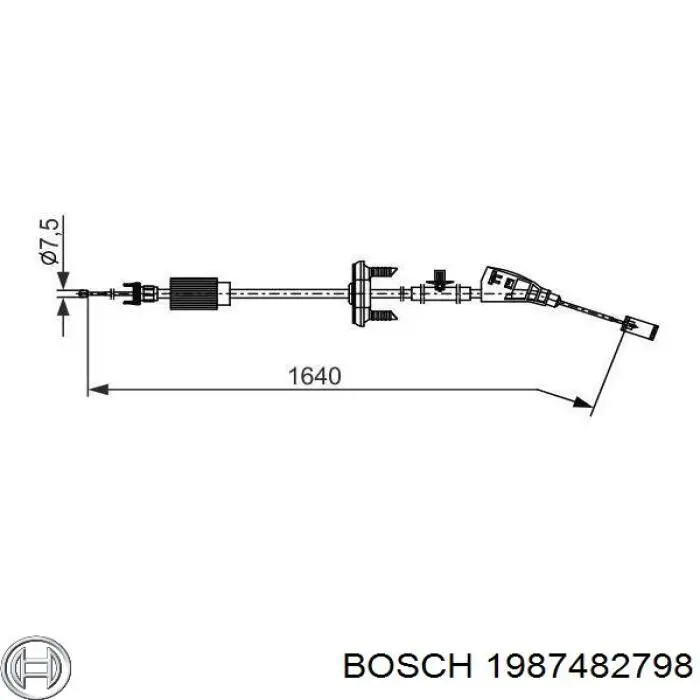 1987482798 Bosch Трос ручного гальма передній