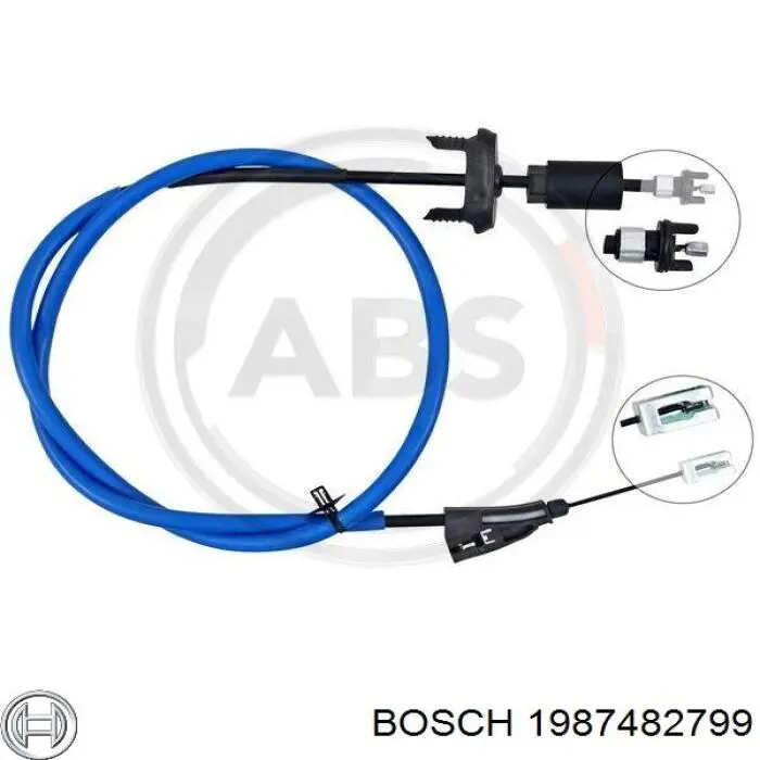 Трос ручного гальма передній 1987482799 Bosch