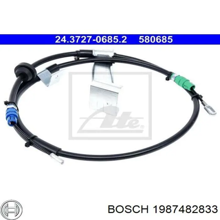 Трос ручного гальма задній, лівий Ford 2380508