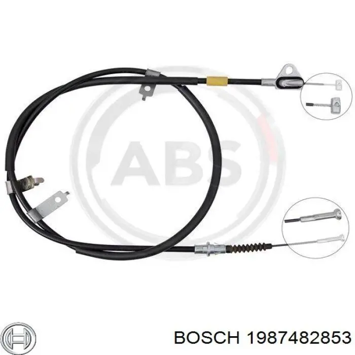 Трос стоянкового гальма задній лівий Bosch 1987482853 ціна, від 29.56 USD