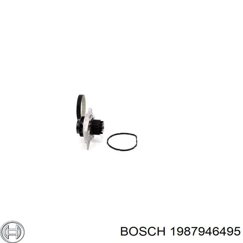 1987946495 Bosch помпа водяна (насос охолодження, в зборі з корпусом)