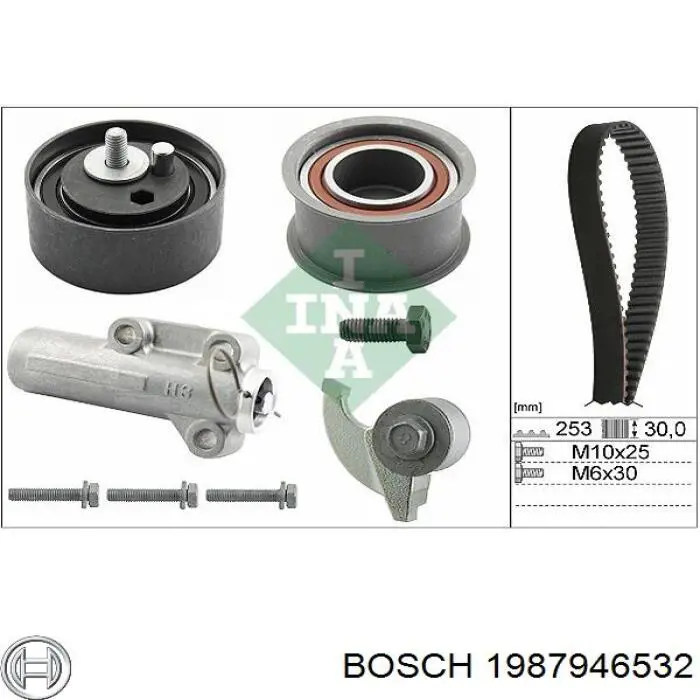 Комплект ГРМ Bosch 1987946532 ціна, від 51.48 USD