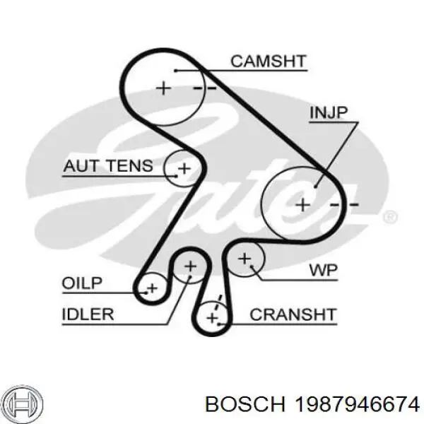 1987946674 Bosch Ремінь ГРМ, комплект