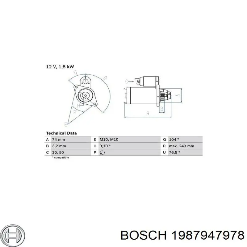Ремінь генератора 1987947978 Bosch
