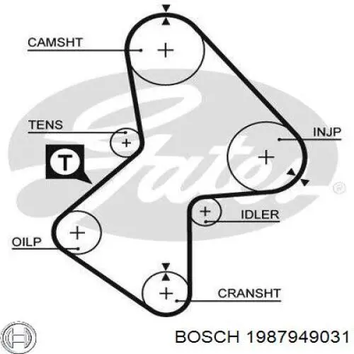 Купити 1987949031 Bosch Ремінь газорозподільного механізму