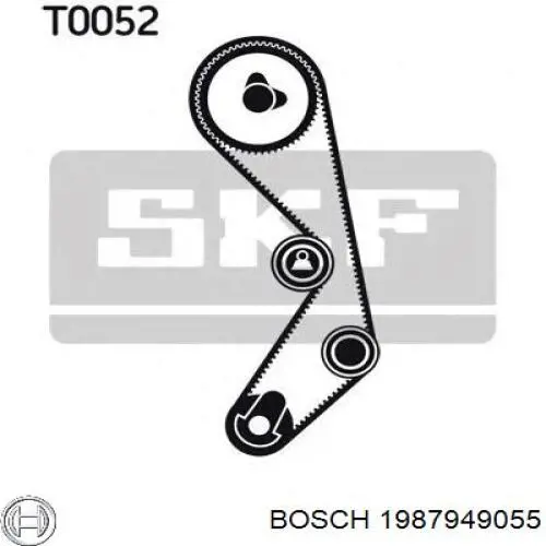 Купити 1987949055 Bosch Ремінь газорозподільного механізму