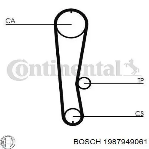Купити 1987949061 Bosch Ремінь газорозподільного механізму