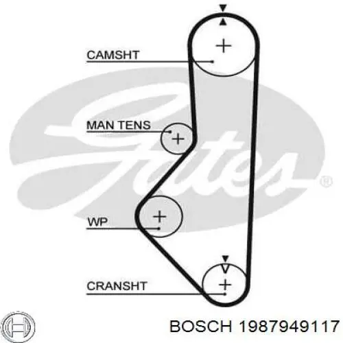 Купити 1987949117 Bosch Ремінь газорозподільного механізму