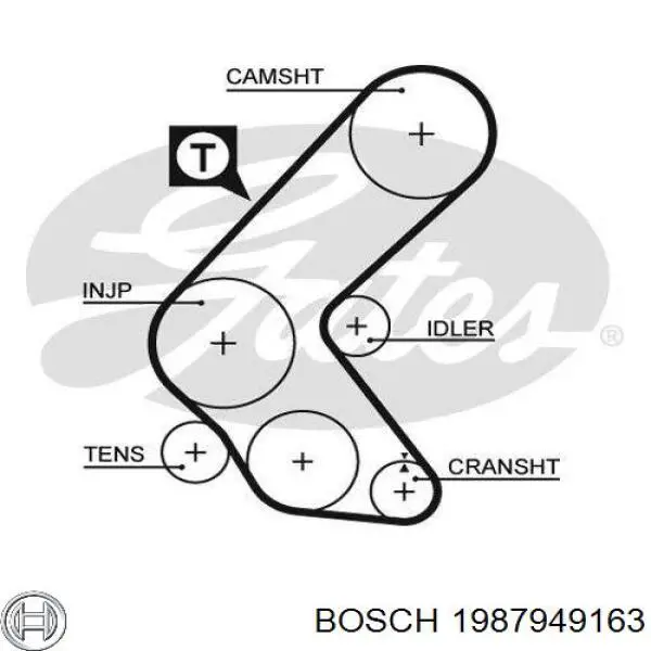 Купити 1987949163 Bosch Ремінь газорозподільного механізму