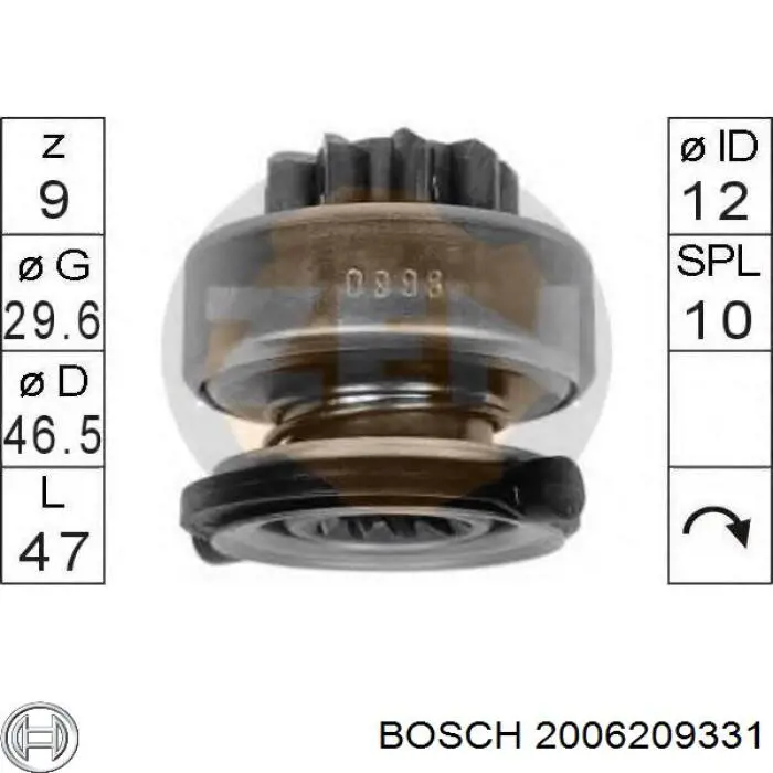Бендикс Bosch 2006209331 ціна, від 11.87 USD