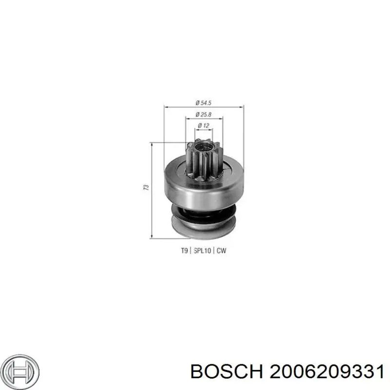 2006209331 Bosch бендикс стартера