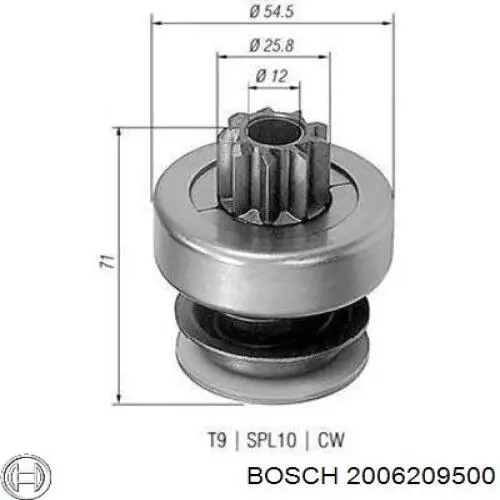 2006209500 Bosch Привід стартера бендикс