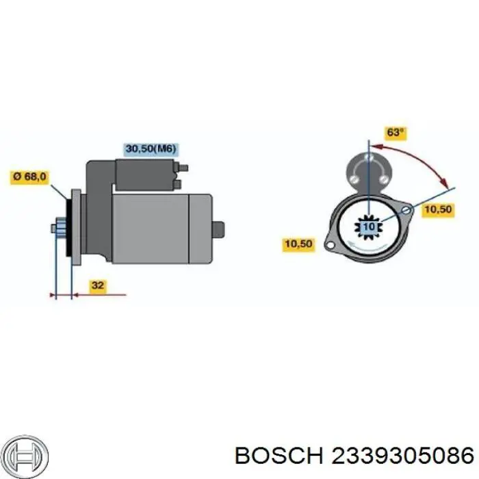 2339305086 Bosch реле втягує стартера