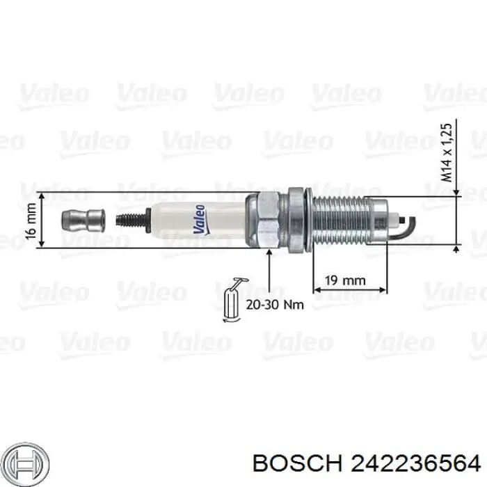 Свічки запалювання 242236564 Bosch