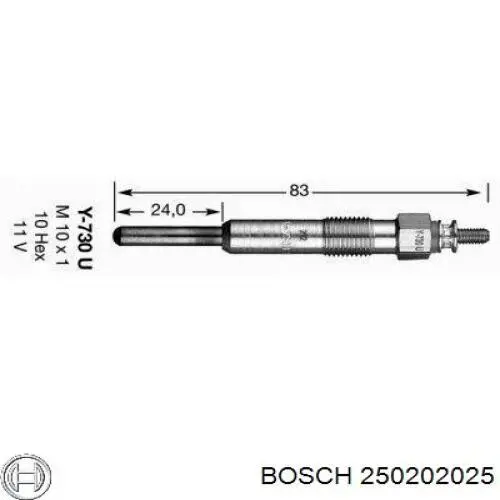 Свіча накалу Bosch 250202025 ціна, від 8.45 USD