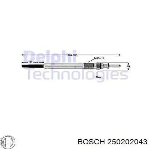 Свічка накалу 250202043 Bosch