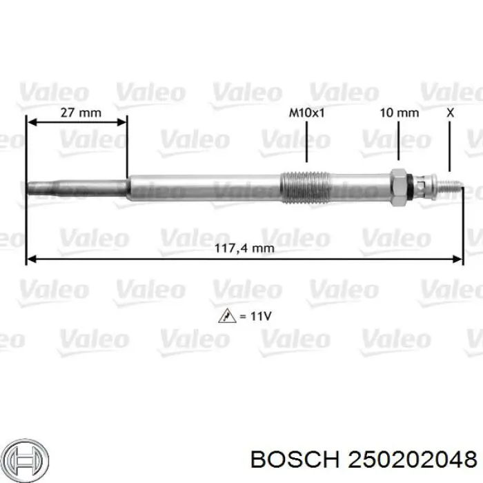 250202048 Bosch Свічки розжарювання