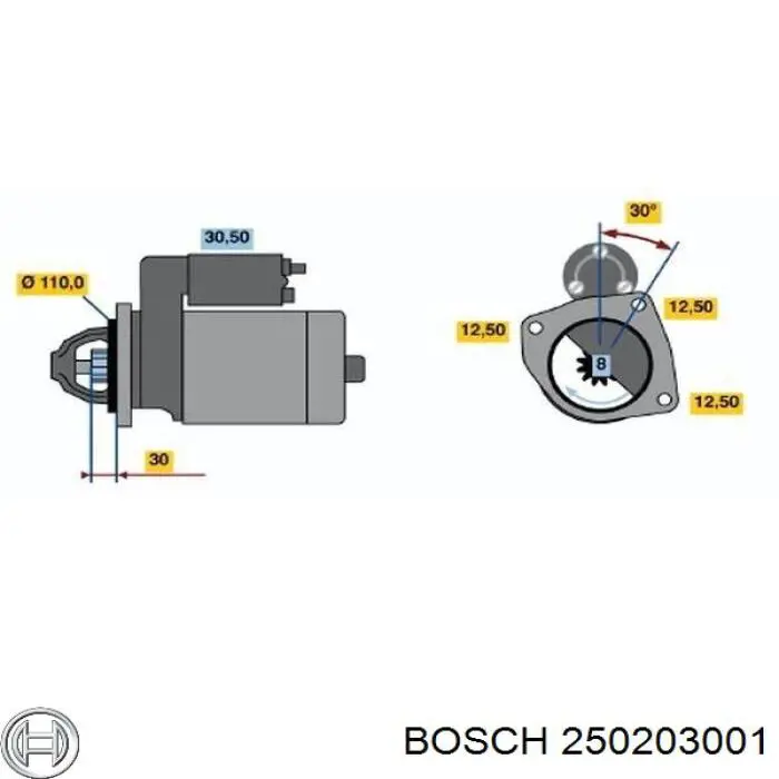 250203001 Bosch Свічки розжарювання