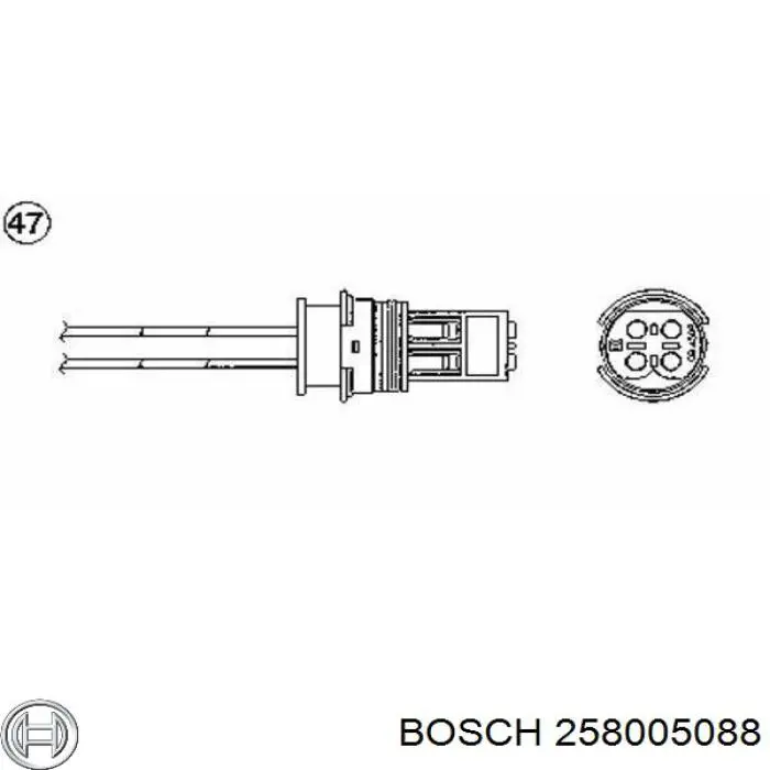 Лямбда-зонд, датчик кисню до каталізатора, лівий 258005088 Bosch