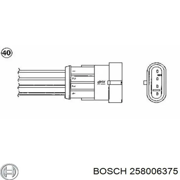Лямбдазонд, датчик кисню до каталізатора 258006375 Bosch