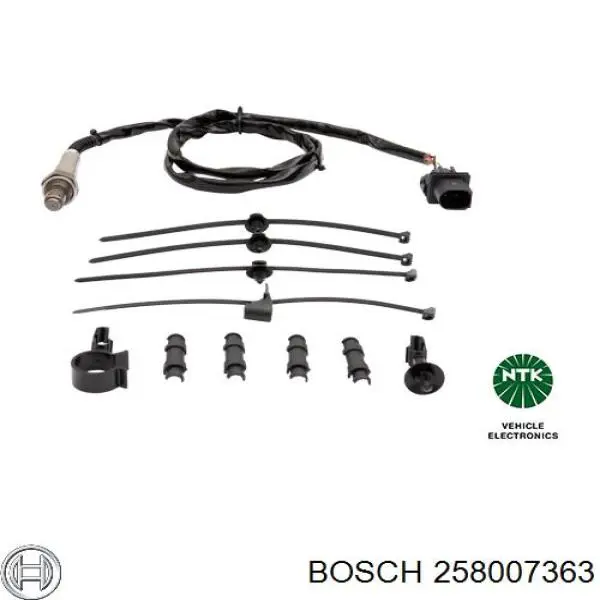 Купити 258007363 Bosch Лямбда-зонд, датчик кисню до каталізатора, лівий