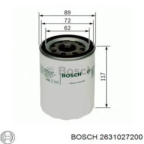 2631027200 Bosch фільтр масляний