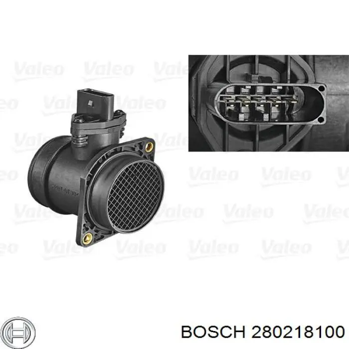 Датчик потоку (витрати) повітря, витратомір MAF - (Mass Airflow) 280218100 Bosch