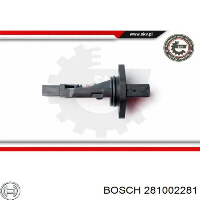 Датчик потоку (витрати) повітря, витратомір MAF - (Mass Airflow) 281002281 Bosch