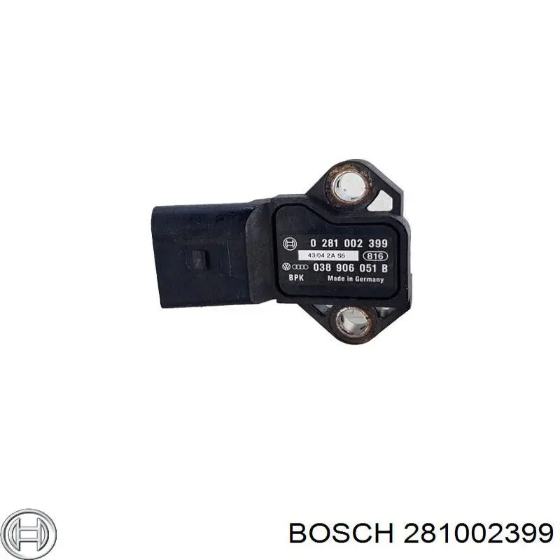 Датчик тиску наддуву (датчик нагнітання повітря в турбіну) Bosch 281002399 ціна, від 10.13 USD