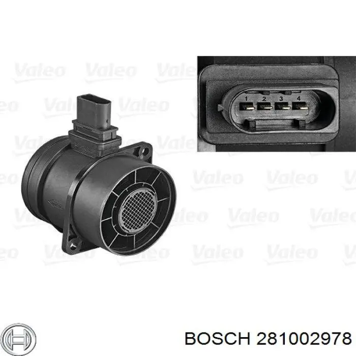 281002978 Bosch датчик потоку (витрати повітря, витратомір MAF - (Mass Airflow))