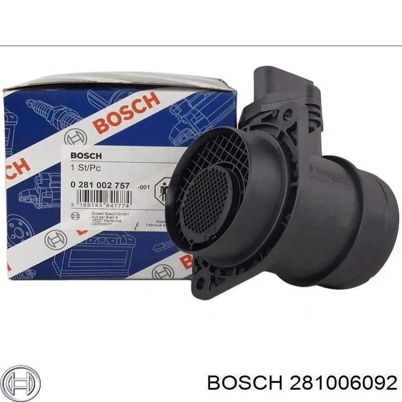 281006092 Bosch датчик потоку (витрати повітря, витратомір MAF - (Mass Airflow))
