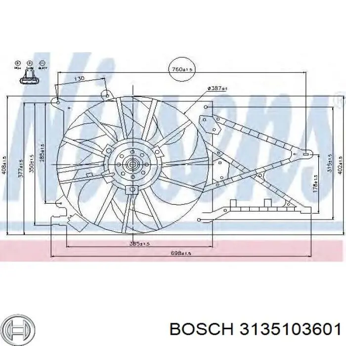 Вентилятор охолодження радіатора 069422863010 Magneti Marelli