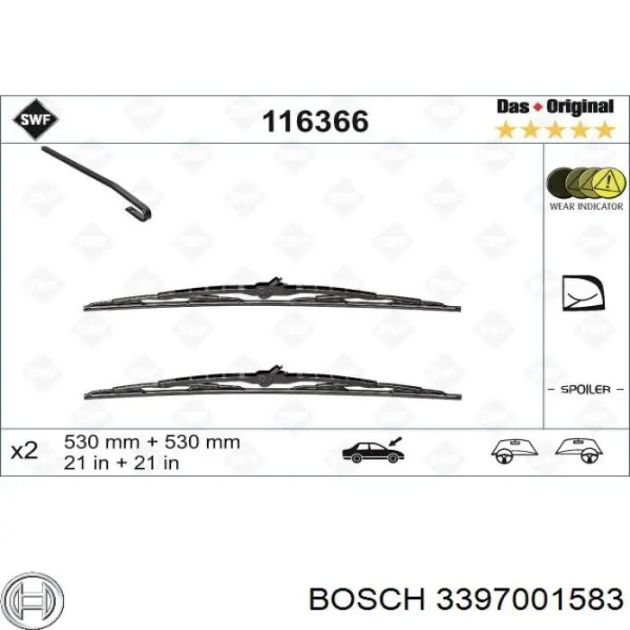 3397001583 Bosch Щітка двірника права