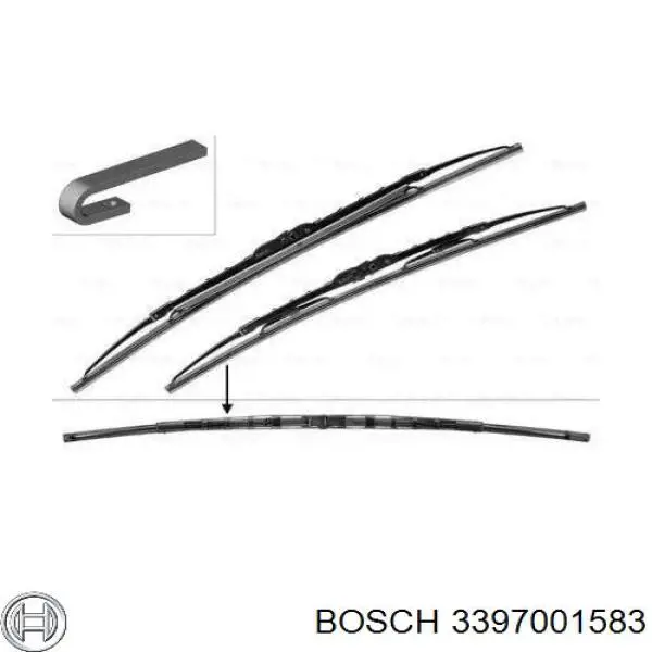 Щітка-двірник лобового скла, пасажирська Bosch 3397001583 ціна, від 20.09 USD
