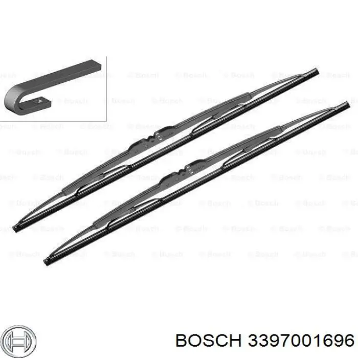 Щітка-двірник лобового скла, комплект з 2-х шт. Bosch 3397001696 ціна, від 6.33 USD